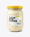 Clear Glass Jar with Clam Chowder Mockup
