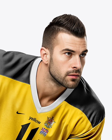 Man Wearing Full Ice Hockey Kit Mockup