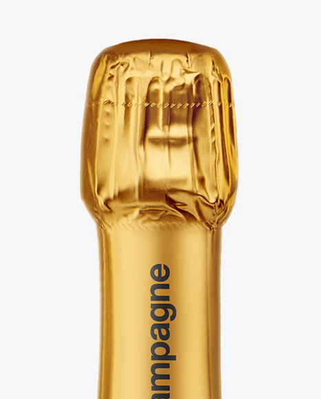 Green Glass Champagne Bottle Mockup