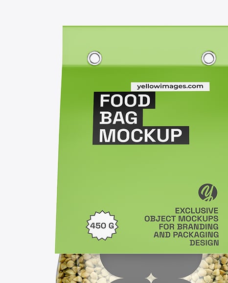 Transparent Package with Green Buckwheat Mockup