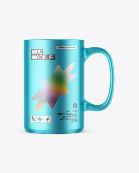 Matte Metallic Mug Mockup - Coffee packaging mockup