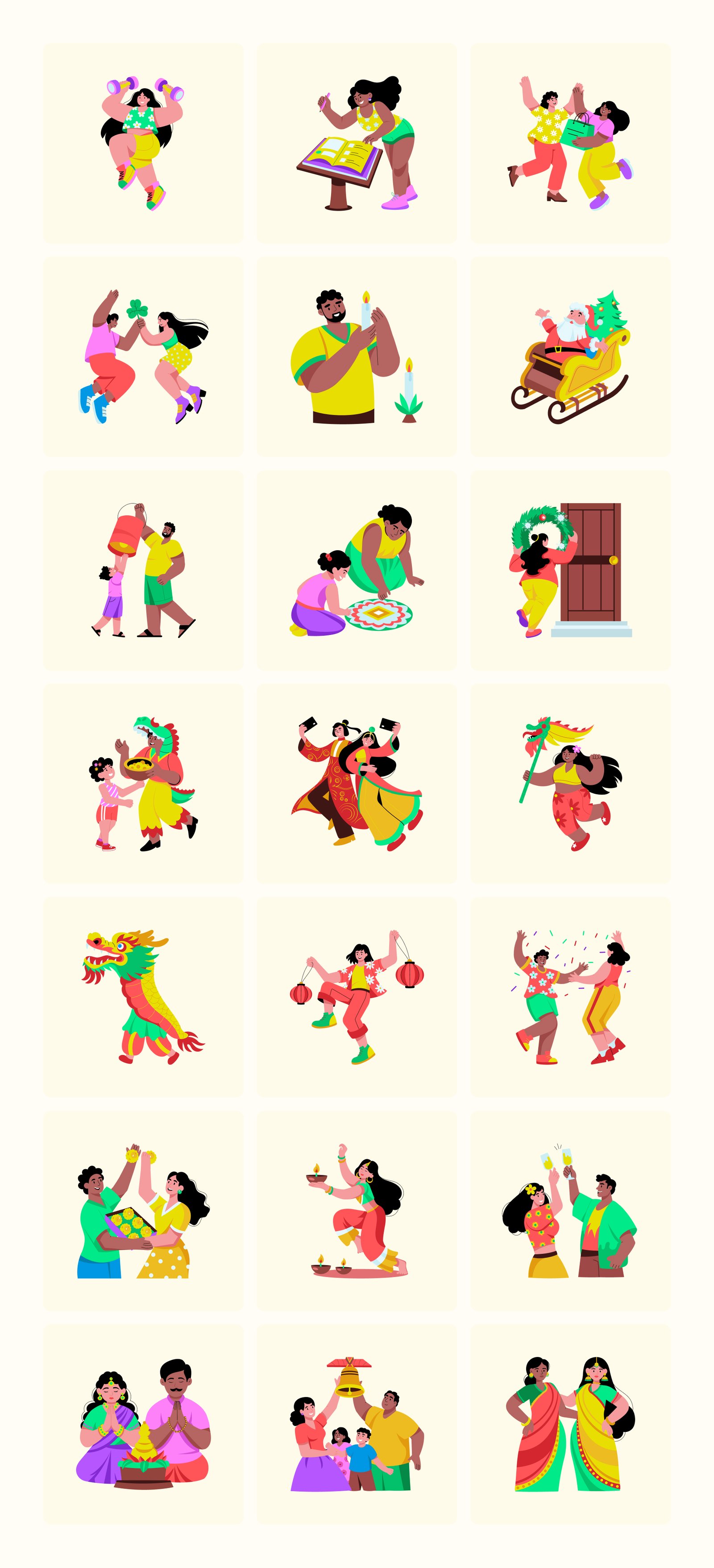 New Year Illustrations Bundle