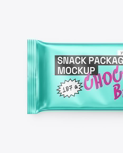 Matte Metallic Snack Package Mockup