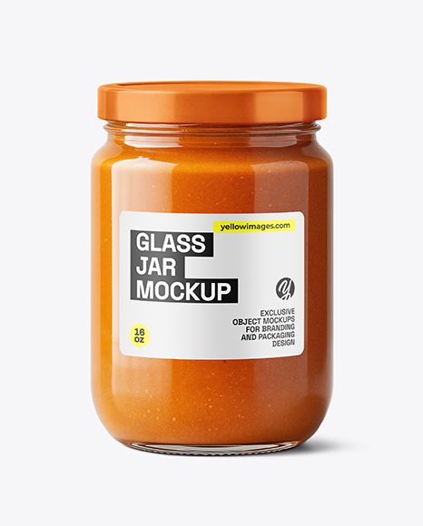 Glass Jar with Lobster Bisque Mockup - Mockups