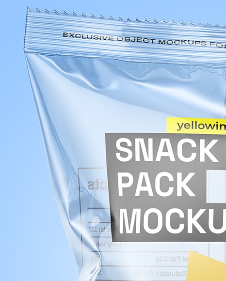Transparent Clear Plastic Snack Bag Mockup