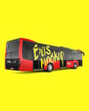 City Bus Mockup - Back Half Side View