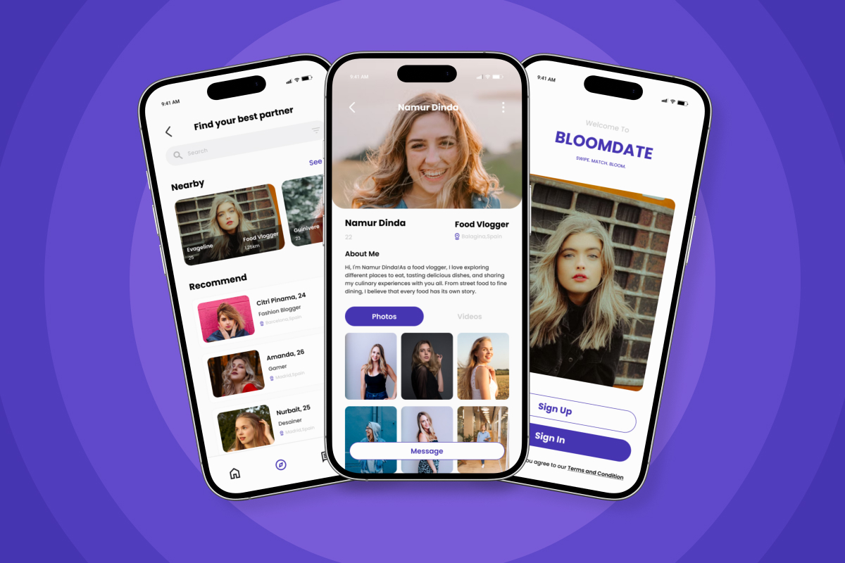 BloomDate - Modern &amp; Playful Dating App UI Kit