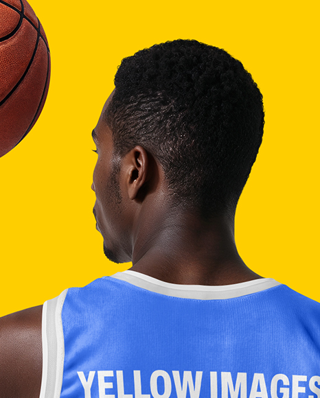 Black Man Wearing Full Basketball Kit Mockup