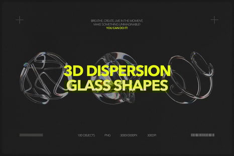 3D Dispersion Glass Shapes - Design Elements