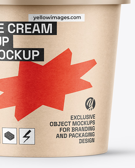 Kraft Paper Ice Cream Cup Mockup