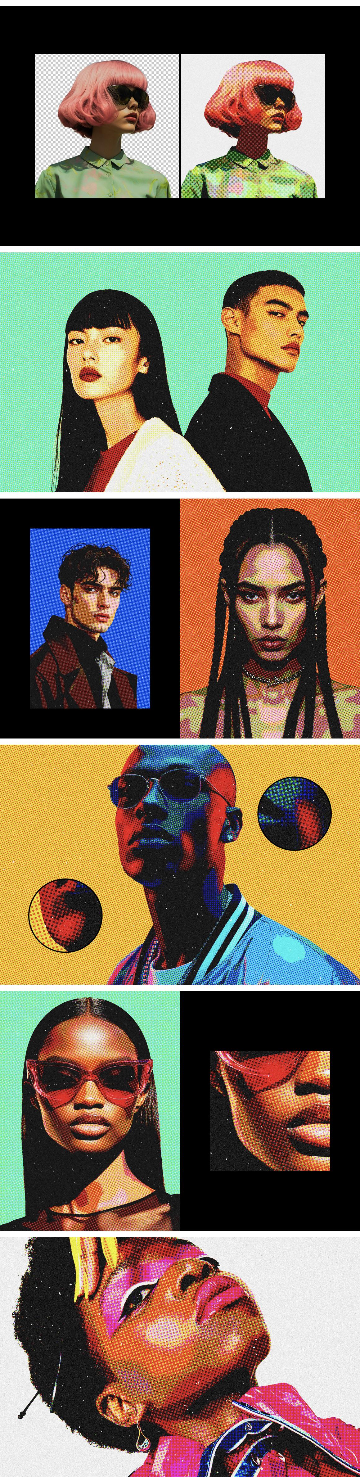 Halftone Pop Art Photo Effect