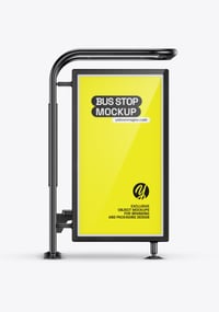 Bus shelter psd mockup