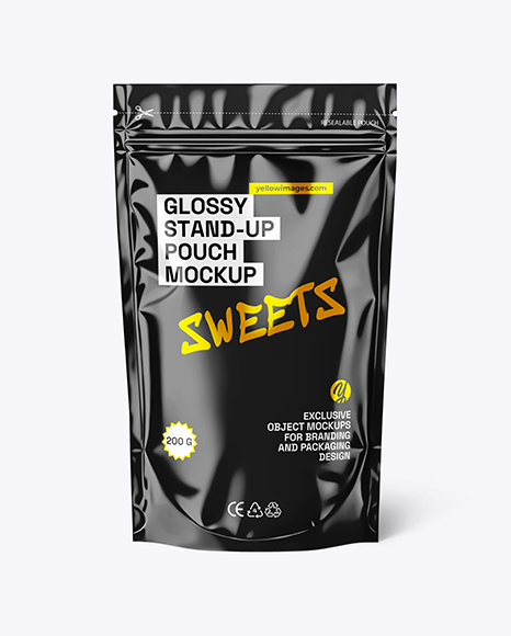 Glossy Stand-Up Pouch Mockup
