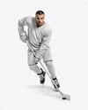 Man Wearing Full Ice Hockey Kit Mockup