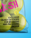 Plastic Bag With Apples Mockup