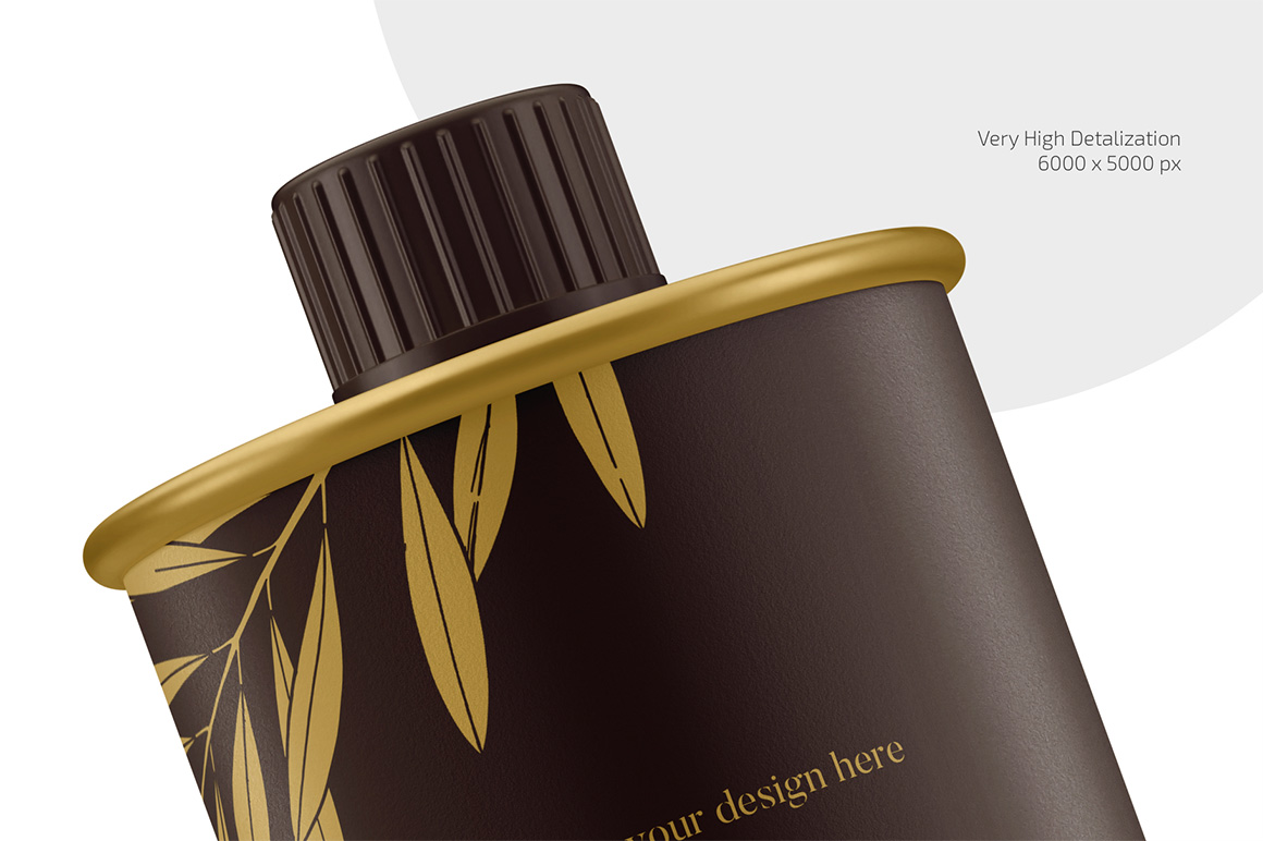 Olive Oil Metal Bottle Mockup Set
