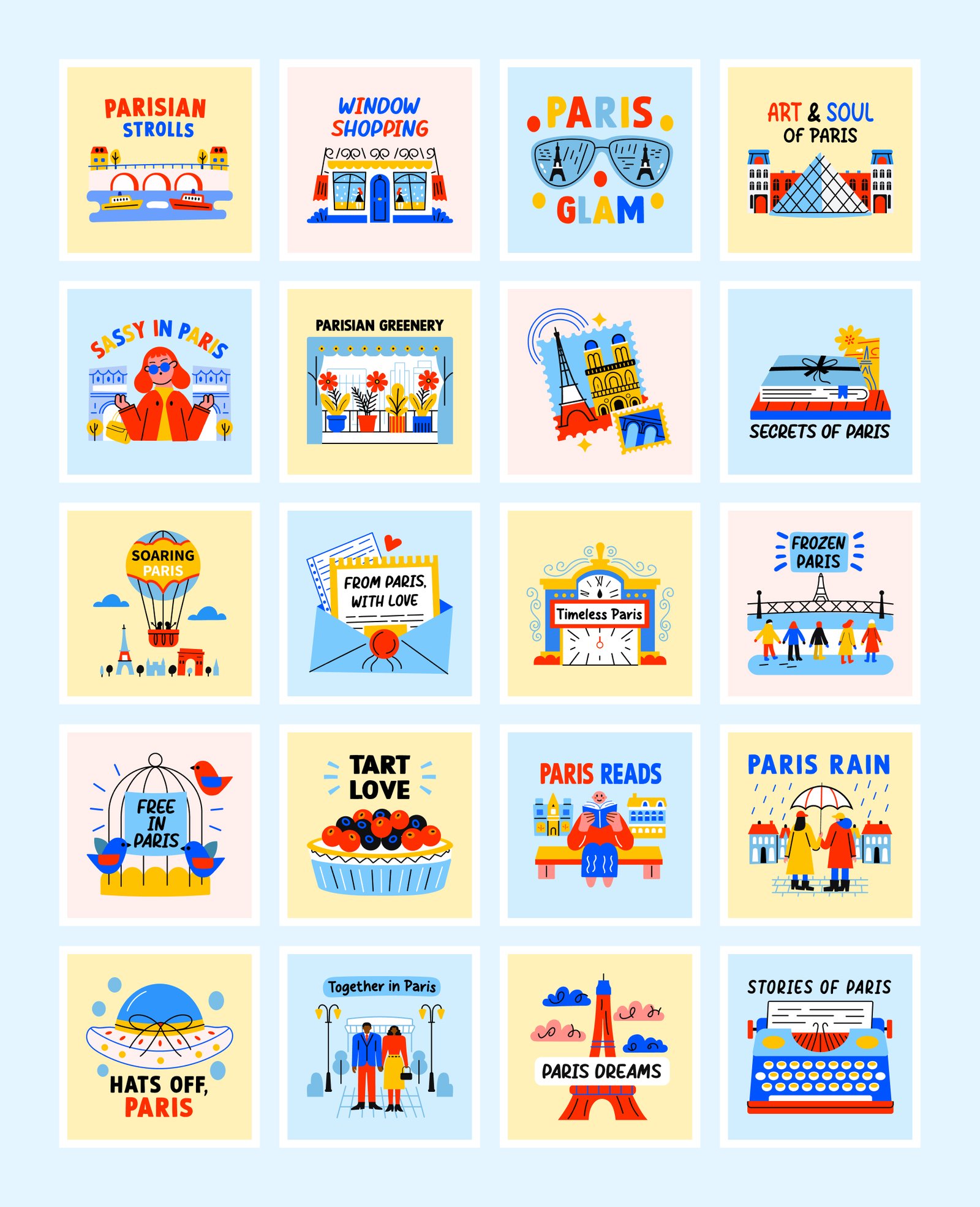 Paris Stickers Set