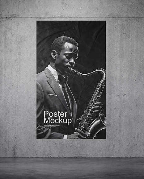 Poster on Concrete Wall Mockup