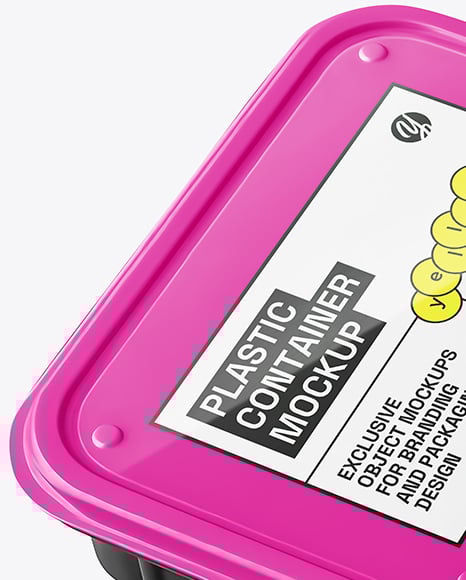 Glossy Plastic Food Container Mockup