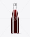 Clear Glass Bottle with Red Juice Mockup