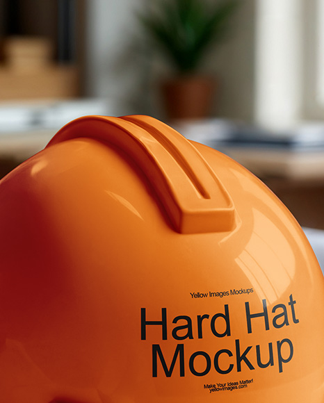 Hard Hat on the Table Mockup