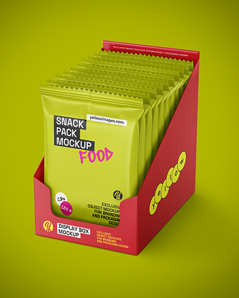 Small Display Box with Matte Snacks Mockup