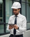 Man Wearing a Hard Hat Mockup