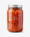 Clear Glass Jar with Tomato Bruschetta Mockup
