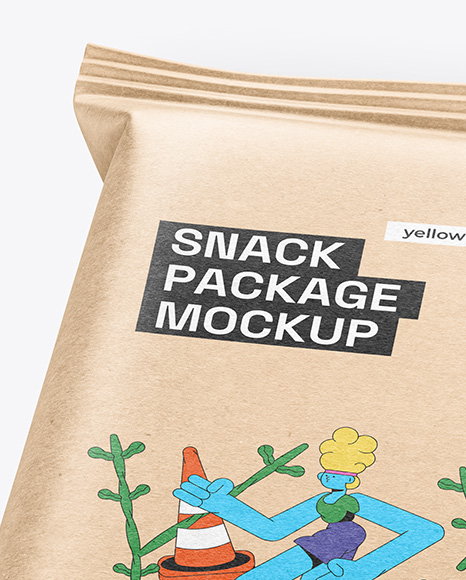Kraft Paper Snack Package Mockup