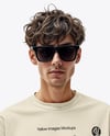 Young Man in Sunglasses Wearing an Oversize T-Shirt Mockup