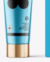 Metallic Cosmetic Tube with Box Mockup