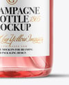Clear Glass Pink Champagne Bottle Mockup