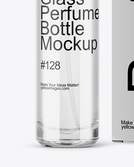 Glass Perfume Bottle with Box Mockup