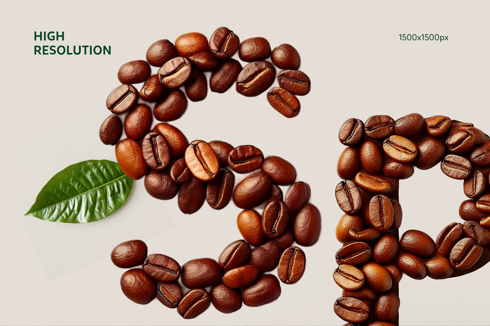 Coffee Beans Type: Geometric Coffee Beans Alphabet