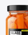 Clear Glass Jar with Pickled Carrots Mockup