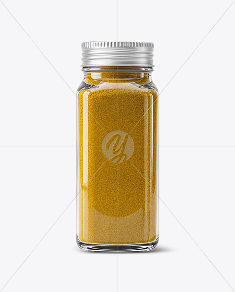 Glass Jar with Curry Powder Mockup