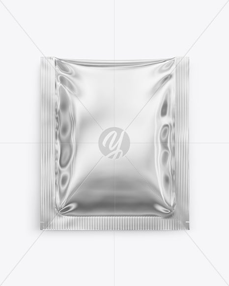 Glossy Metallic Sachet Mockup
