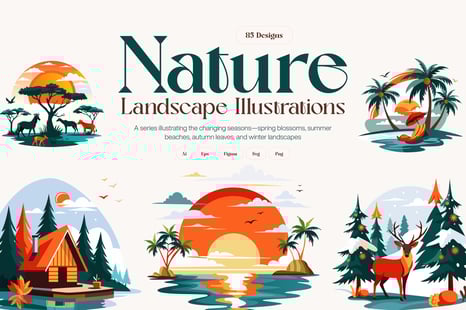 Nature Landscape Illustrations - Desert