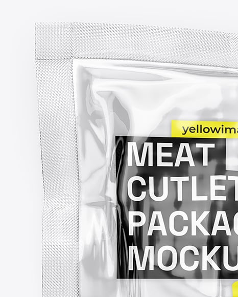 Clear Plastic Flow-Pack with Cutlets Mockup