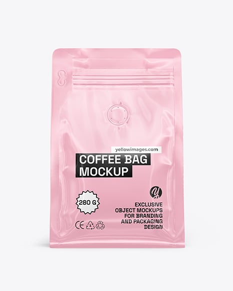 Glossy Coffee Package Mockup - Self+zip+foil+bag+mockup+/+matt+-+Smarty+Mockups