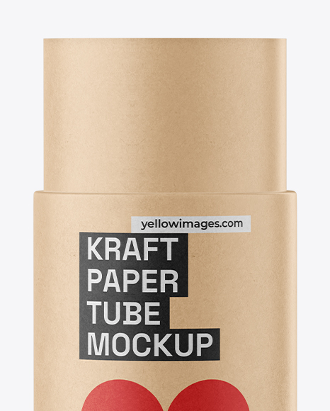 Opened Kraft Paper Tube Mockup – Front View