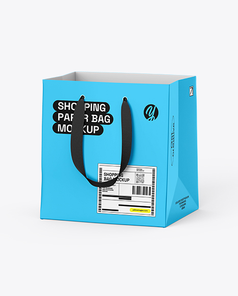 Paper Shopping Bag Mockup – Half Side View