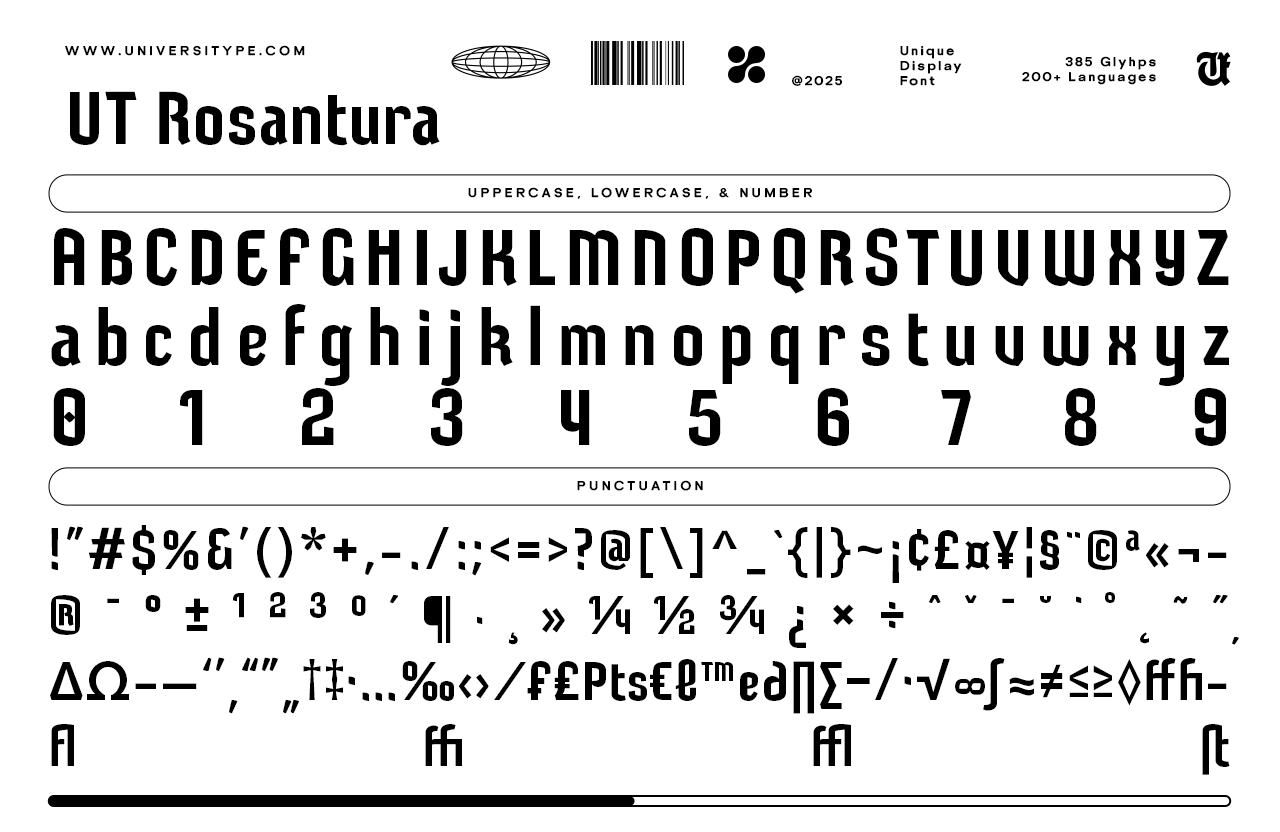 UT Rosantura - A Unique Display Font