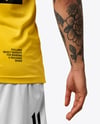 Soccer Player Wearing Jersey and Shorts Mockup