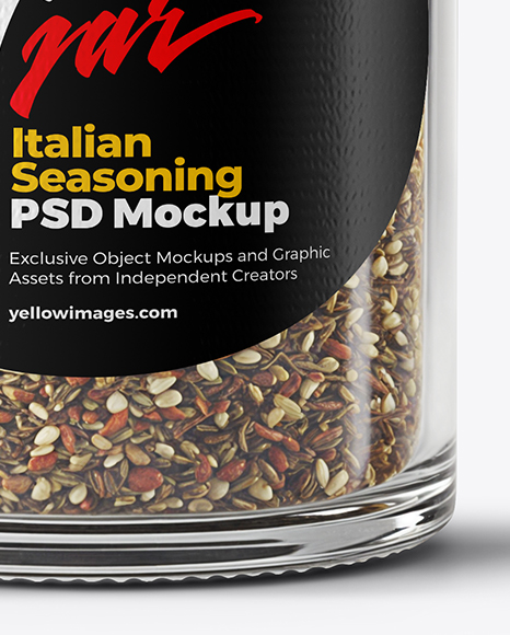 Glass Jar with Herbes de Provence Mockup