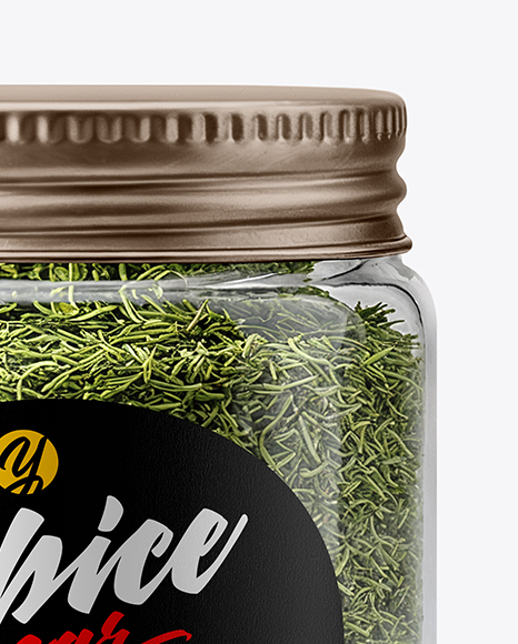 Jar with Dill Weed Spice Mockup