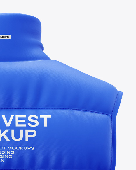 Matte Down Vest Mockup – Back View