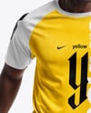 Afro-American Man Wearing Raglan Soccer Jersey and Shorts Mockup