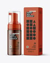Frosted Amber Foam Pump Bottle with Box Mockup