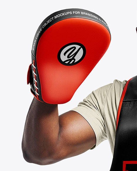 Afro-American Man Wearing Coach Boxing Kit Mockup